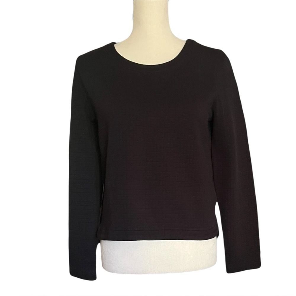 Madewell Black Back zipper 100% cotton pullover top. SZ.S